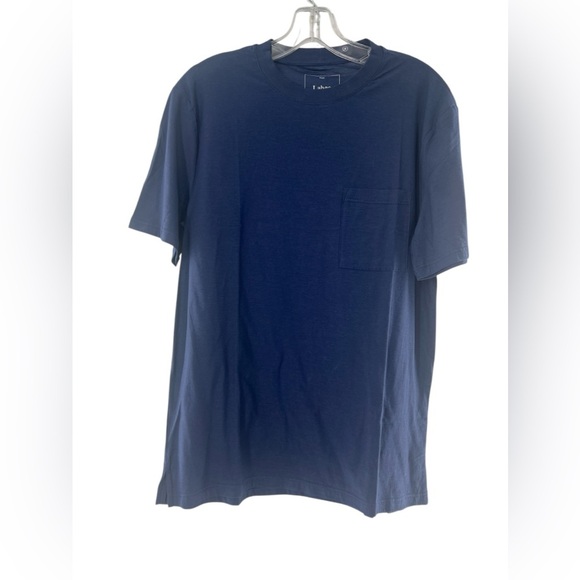 NWOT Lahgo by Lunya Men Navy Crew Short Sleeve Tee shirt w/ Pocket Small - Picture 1 of 5
